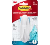 Command 17083B Large Hook with Water Resistant Strips (Pack of 2, 1 Hook and 2