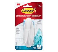 3M Command Designer Large White Bath Hook (Holds)2.2Kg