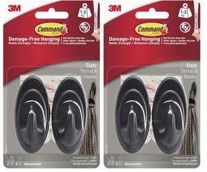 Command 17086S Medium Terrace Slate Hook (Pack of 2)