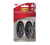 Command 17086S Slate Terrace Hooks 1.3kg 2pk - One Colour - One Size - One Colour