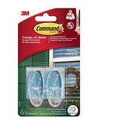 Command 17091AW - Pack of 2 Outdoor Oval Hooks, Medium with Strips, Transparent