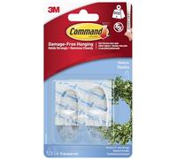 Command Medium Hooks-Clear 2 Hooks & 4 Strips