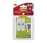 Command 17203 Picture Mounting Strips, Multi-Pack, 4 x 2 Small Strips and 8 x 2 Medium Strips