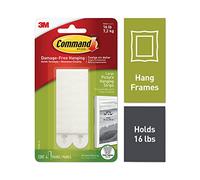 Command 17206 Large White Picture Hanging LED Strips Pack of 4
