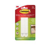 Command Picture Hanging Strips Narrow - Adhesive, Damage-Free - 4 Sets (White)