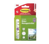 Command 17207WHI-4-DE Adhesive, Picture Hanger, Narrow, Pack of 4 x 2 (8 Strips), White, Attachment Without Drilling, Holds up to 5 kg, Schmal