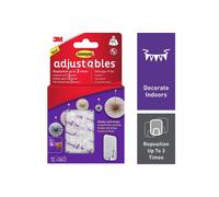 Command 17830CLR-12UKN Adjustables Repositionable Hooks 225g 12pk