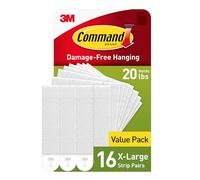 Command 20 lb X-Large Picture Hanging Strips, 16 Pairs White Strips Heavy Duty, Damage-Free Picture Hanger