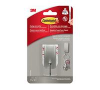 Command 3M 17033 Polished Nickel Small Hook, 1 Hook, 2 Strips