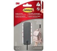 Command 3M 17034B Matte Black Medium Hook, 1 Hook, 2 Strips