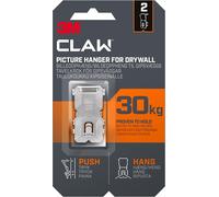 Command 3M CLAW Drywall Picture Hanger 30kg 2 Hangers/Pack 3PH30-2UKN in White Command White