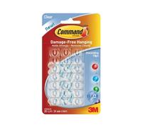 Command 3M Decorating/Fairy Light Clear Clips Damage Free Hanging - 3 x packs of 20 clips and 24 mini strips (60 clips and 72 strips in total)