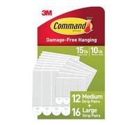3M Command Hanging Strips [Removable]: 5/8 in. x 2-3/4 in. (White) / Medium Size