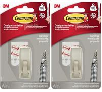 Command 3M MR01-BN Small Modern Reflections Polished Nickel Metal Hook (Pack of 2)