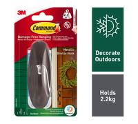 3M Command Designer Outdoor Metal Effect Large Single Bronze Hook (Holds)2.2Kg