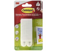 Command 3M Picture L514FFJ & Frame Hanging Strips Sets Large Size White Damage-Free, 16-Pair