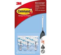Command 3M Strong Adhesive Small Clear Wire Hooks with Clear Strips Hold 225g, Pack of 3