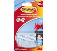 Command 3M Strong Small Clear Hooks with Clear Strips Hold 450g, Pack of 2