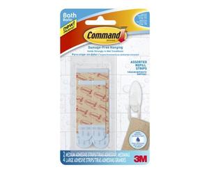 Command 821079049512 Bath Water Resistant Refill, 2-Medium and 4-Large Strips (BATH22-ES-E), 1 Pack Blue