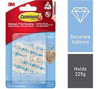 Command Adhesive Strips Transparent Plastic 17006CLR Pack of 6