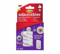 Command Adjustables Repositionable Hooks 12 Hooks + 24Strips/PK 17830CLR-12UKN