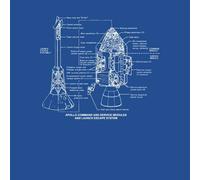 Command And Service Module Schematic Men's T-Shirt - Royal Blue - XL - royal blue