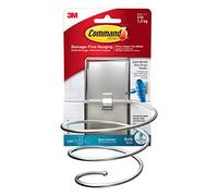 Command Bath Hair Dryer Holder Satin Nickel Bath39-SN, 1 Holder + 2 Large Strips 3M CLAW Silver One Size