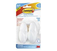Command Bath Hook, Medium, 3-Pound Capacity, 2-Hook, 4-Pack