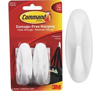 Command Bath Hooks (Pack Of 2) (One Size) (White)