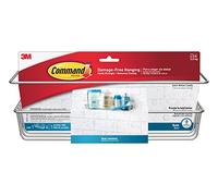 Command Bath Shower Caddy and 4 Water-Resistant Strips, Satin Nickel
