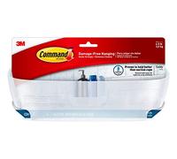 Command Bath Shower Caddy and 4 Water-Resistant Strips, White | Damage-Free Bathroom Shower Storage Organiser and Bath Shelf for Toiletries, Removes Cleanly, Holds up to 3 kg