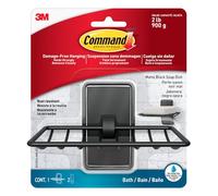 Command Bath Soap Dish , Matte Black - 1 Soap Dish for Bathroom + 2 Water-Resistant Strips - Damage Free Hanging