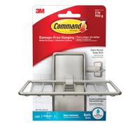 Command Bath Soap Dish, Satin Nickel, 1 Soap Dish + 2 Water-Resistant Adhesive Strips - Damage Free Hanging - Holds up to 900 g