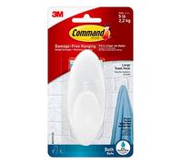 3M Command Bath Frosted Effect Large Clear Towel Hook - Holds 2.2 kg