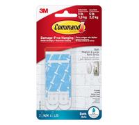 Command BATH22-ES Water-Resistant Refill Strips | Replacement Strips, Holds up to 5 lb, Damage Free Wall Hanging, Re-Hang Hooks for Bathrooms