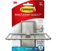 Command BATH34-SN-ES BATH34 Soap Dish, Satin Nickel, Pack of 1