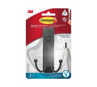 Command BATH36 Command Bathroom Large Double Bath Hook Matte Black - One Colour - One Size - One Colour