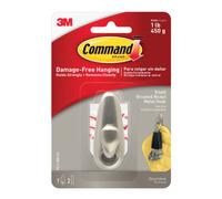 3M Command Forever Classic Nickel Effect Metal Small Hook (Holds)0.45Kg