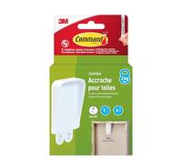 Command Canvas Hanger, Large (XL), White - 1 Hook, 4 Large Tabs - Tool-Free - Damage Free Attachment, 2 kg