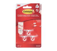Command Ceiling Hooks, White - Pack Of 3 And 4 Adhesive Strips - Damage Free Hanging - Holds Up To 225 G