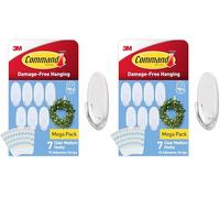 Command Clear Medium Hooks with Clear Strips, Multi Pack of 14 Hooks + 10 Adhesive Strips - Indoor Use - Suitable for Hanging Items up to 900 g - Damage Free Hanging