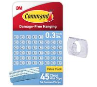 Command Clear Mini Light Clips, 45 Clips, 54 Strips - Easy to Open Packaging, Decorate Damage-Free