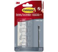 Command Clear Round Cord Clips, 4 Clips and 5 Adhesive Strips, Transparent - Damage Free Hanging - Hanging Lights and Cable Management