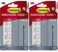 Command Clear Round Cord Clips, 4 Clips and 5 Adhesive Strips, Transparent - Damage Free Hanging - Hanging Lights and Cable Management (Pack of 2)