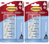 Command Clear Wire Hanger Hook, Value Pack of 18 Hooks and 12 Adhesive Strips, Transparent - Damage Free Hanging - Holds up to 225 gm