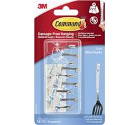 Command Clear Wire Hanger Hook, Value Pack of 9 Hooks and 12 Adhesive Strips, Transparent - Damage Free Hanging - Holds up to 225 gm