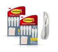 Command Cord Bundlers, Damage Free Hanging Cord Organizer, No Tools Cord Bundler for Hanging Electrical Cables, 12 Gray Cord Bundlers and 24 Command Strips