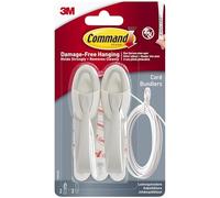 Command Cord Bundlers, White - 2 Bundlers, 3 Adhesive Strips - Damage Free Hanging