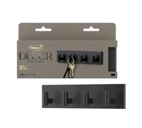 Command Decor Metal Key Rail, Matte Black, 1 Hook Rail, 8 Small Strips