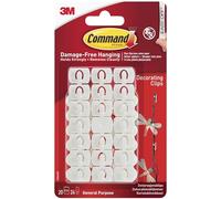 Command Decorating Clips, 20 Mini Hooks and 24 Small Strips, Transparent